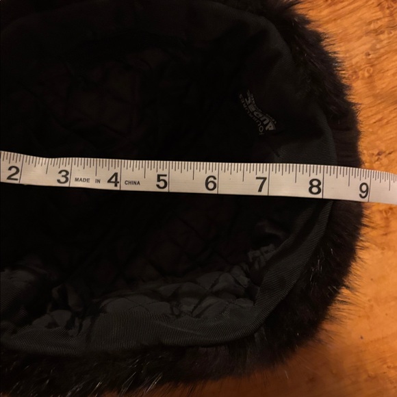 Fourrures Audet Genuine Black mink Fur Hat Bonnet Suede Leather Black - Picture 10 of 10